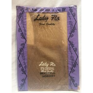 VTG 60s Nylon Hosiery Beige New In Package Lady Flo 10 Long